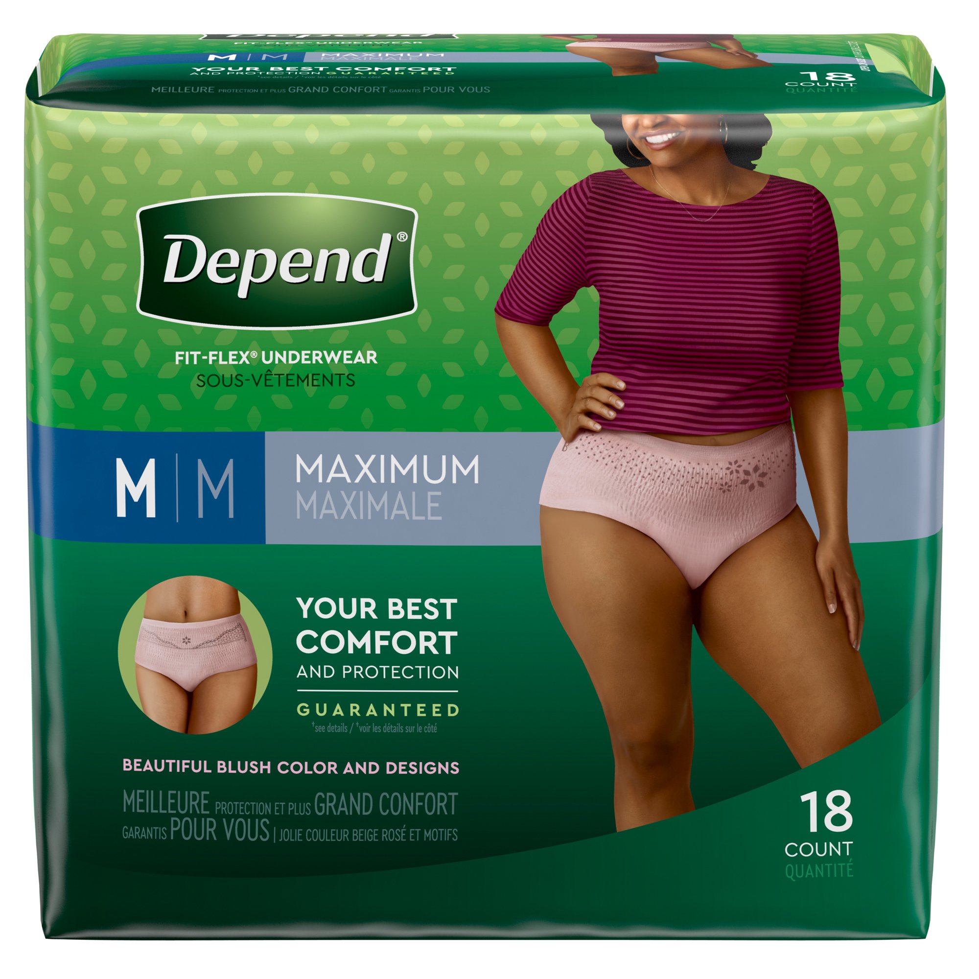 Depend FIT-FLEX Incontinence Underwear For Women, Disposable